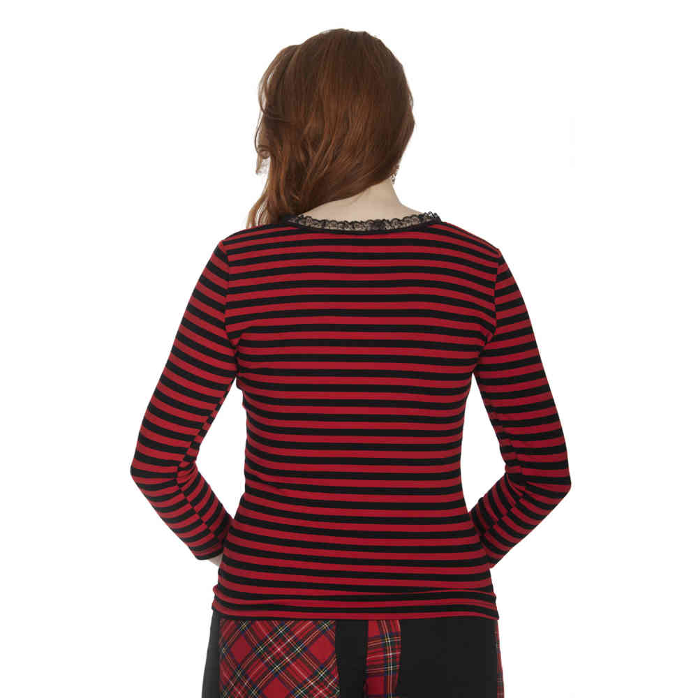 Banned - Fade Into You Longsleeve top - Zwart/Rood
